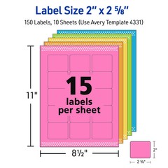 Color Coding Labels 2×2.6 Inch