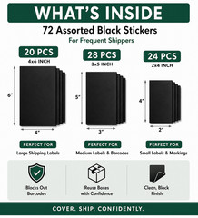 Shipping Label Cover Kit – 72 Assorted Sizes for Frequent User 2×4, 3×5, 4×6
