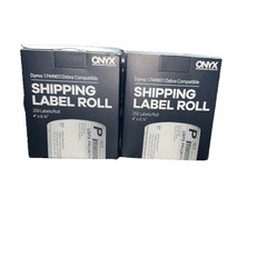 2 ROLLS Onyx Shipping Label Rolls 4″ x 6.25″ Dymo 1744907 Zebra Compatible 250ea
