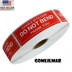 1 Roll 1000 1 x 3 “”DO NOT BEND”” Stickers Labels, Easy Peel and Apply