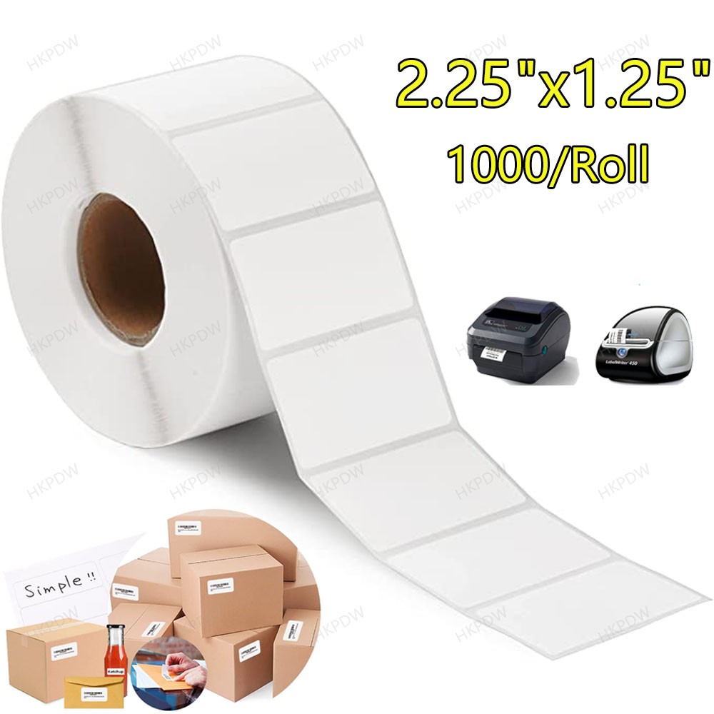 1000 labels 2.25×1.25 Direct Thermal Barcode Labels Zebra LP2824 TLP2824 LP2844