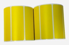 3.5″x1.25″ Direct Thermal Yellow Zebra Barcode Labels 1″ Core (2) RLS of 1000 EA