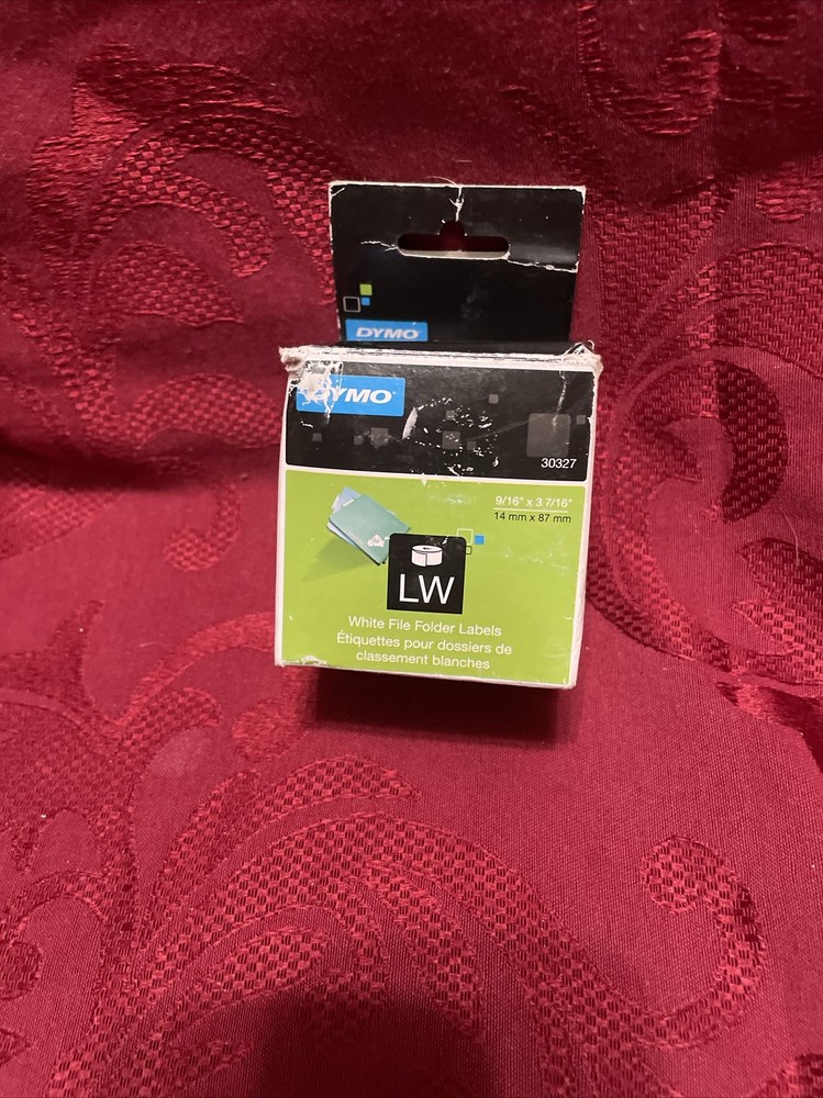 DYMO 30327 LabelWriter 1-UP File Folder Labels 9/16 x 3 7/16 White 130/Roll x 2