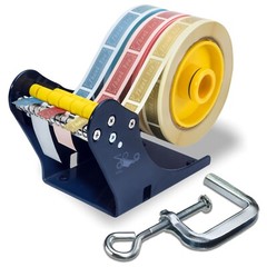 Excell Manual Label Dispenser 1″-3″ Wide 3″ Core, C-Clamp Easy Peel-Off