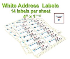 14 labels per sheet, 4″ x 1 1/3″ Address label Premium Quality, Made in the USA
