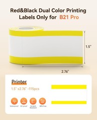 Refill Label- 300DPI Red & Black Dual Color Sticker Paper Yellow Line (1.5″x2…