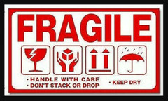 2 x3.5-inch Fragile Don’t Stack or Drop Keep Dry Shipping Stickers (500) Labels
