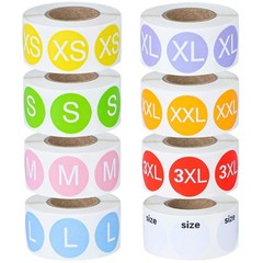 4000 Pcs Clothing Size Stickers Round Coded Labels for Clothes Shirt Skirt
