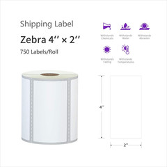 12 Rolls 4×2 Direct Thermal Shipping Labels 9000 Labels for Rollo Zebra Printers