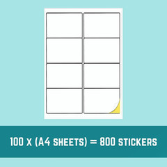 A4 Self Adhesive Address Labels, 8 per Sheet, 100 Sheets, 99.1X 67.7Mm, 800 Labe