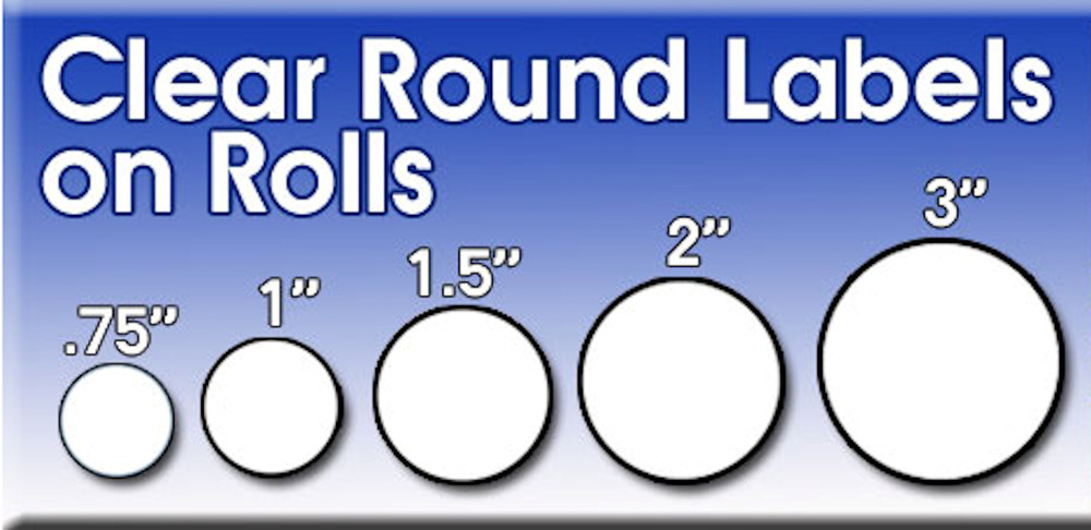 CLEAR 1/2″ Round Tab Mailing Envelopes Seal Gift Boxes Labels | 1000 Labels 1 RL