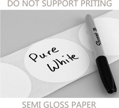 White Color Coding Dot Labels round Semi Gloss Paper Stickers Adhesive Label – D