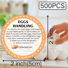 2 Inch Farm Fresh Eggs Carton Labels, Writable Label round Egg Handling Stickers