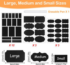 273 Pcs Labels for Jars, Waterproof Reusable Chalkboard Labels for Food Containe