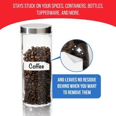 Dry Erase Stickers 96pk 1×3 & 1.5in, Reusable White Spice Jar Pantry Labels