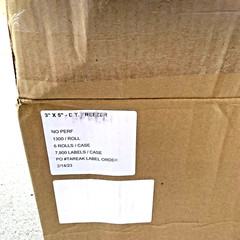 (6 Rolls) 3″ x 5″ Direct Thermal Transfer Labels, 3″ Core, 1,300 Labels/Roll