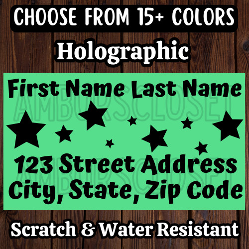 50 RETURN ADDRESS MAILING LABELS 2.25″×1.25 ENVELOPE STICKERS INVITATION STARS