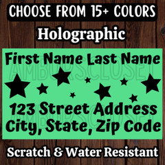 50 RETURN ADDRESS MAILING LABELS 2.25″×1.25 ENVELOPE STICKERS INVITATION STARS