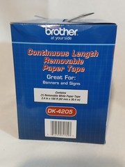 Brother Dk4205 Removable Label, Black/White, Labels/Roll: Continuous