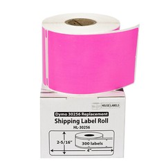 DYMO LW 30256 COLOR Large Direct Thermal PINK Shipping Labels – (2) Rolls of 300