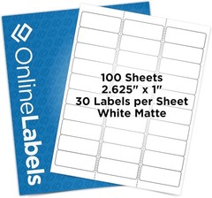 2.625″ x 1″ Address & Mailing Labels – Permanent Adhesive, White Matte – for …