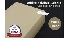 Small Sticky Labels White Rectangular Labels 1″ x 0.375 + Bonus Color Labels …