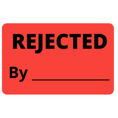 Production Labels – Rejected By (4) Rolls 2000 Total, Red 2 x 1 1⁄2″ Writable
