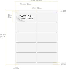 2X4 Shipping Labels 1000 Labels 8.5X11 White Sticker Paper 10 per Sheet