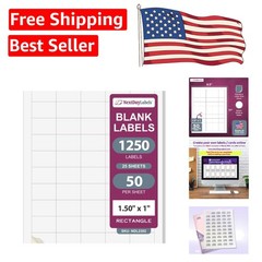 50 Labels Per Sheet: High-Quality 1.5×1 Inch White Blank Stickers for Printers