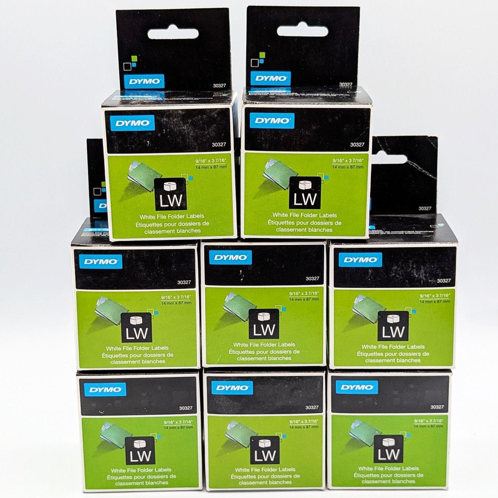 DYMO 30327 White File Folder Labels x8 LOT (9/16″ x 3 7/16″) 260×8 = 2080 Pieces