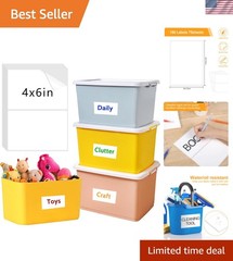 150 Pcs Labels for Storage Bins, 6 X 4 Inch Removable Labels for Storage Bins…