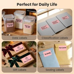 2×3 Inch Vinyl Thermal Labels Pink Rectangle Waterproof Direct Printer Sticke…