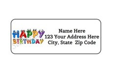 30 HAPPY BIRTHDAY PERSONALIZED RETURN ADDRESS LABELS 1 in X 2.625 in