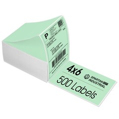 – 4″ X 6″ Green Direct Thermal Fanfold Labels (500 Count, 1 Stack) – Printabl…