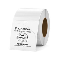 Clear Thermal Labels Vinyl 2 × 2 Inch Self-Adhesive Square Stickers Roll