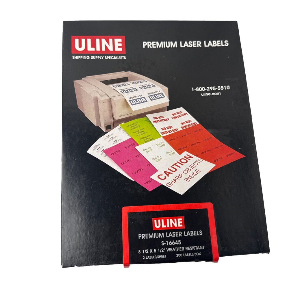 1 Pack Uline Weather-Resistant Premium Laser Labels – 8 1⁄2 x 5 1⁄2″ S-16645