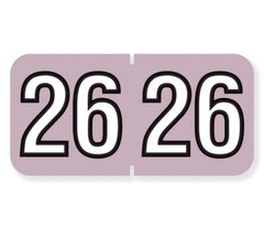 120726 2026 Barkley End Tab Compatible Year Label Mauve 3/4 x 3/4″ QTY 500