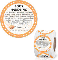 2 Inch Farm Fresh Eggs Carton Labels, Writable Label round Egg Handling Stickers