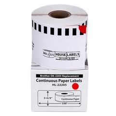 Non-OEM Fits BROTHER DK-2205 RED Continuous Labels – (18) Rolls of 100′
