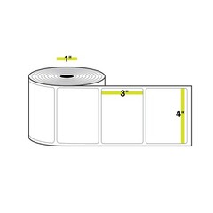 4″ x 3″, 1 inch Core, Direct Thermal Labels, 500/Roll
