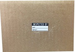 Inspected By Rectangle Labels, 0.75 x 1.5 Inch Adhesive Stickers, 500 Total L…