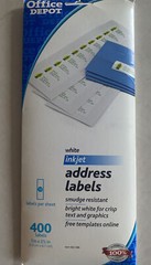 Office Depot White Inkjet/Laser Address Labels 922-388: 1″ x 2 5/8″. 400 Labels
