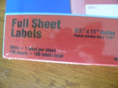 Z Mailing Labels Full Sheet Laser 8-1/2″x11″ 100 White avery 5165 equivalent