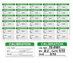 Self Laminating Calibration Labels 2 X 1 Inches – Write-on 2 X 1 Inch, Green