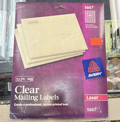 Avery 5667 Clear Address Mailing Labels for Laser Printers, 2000 Labels