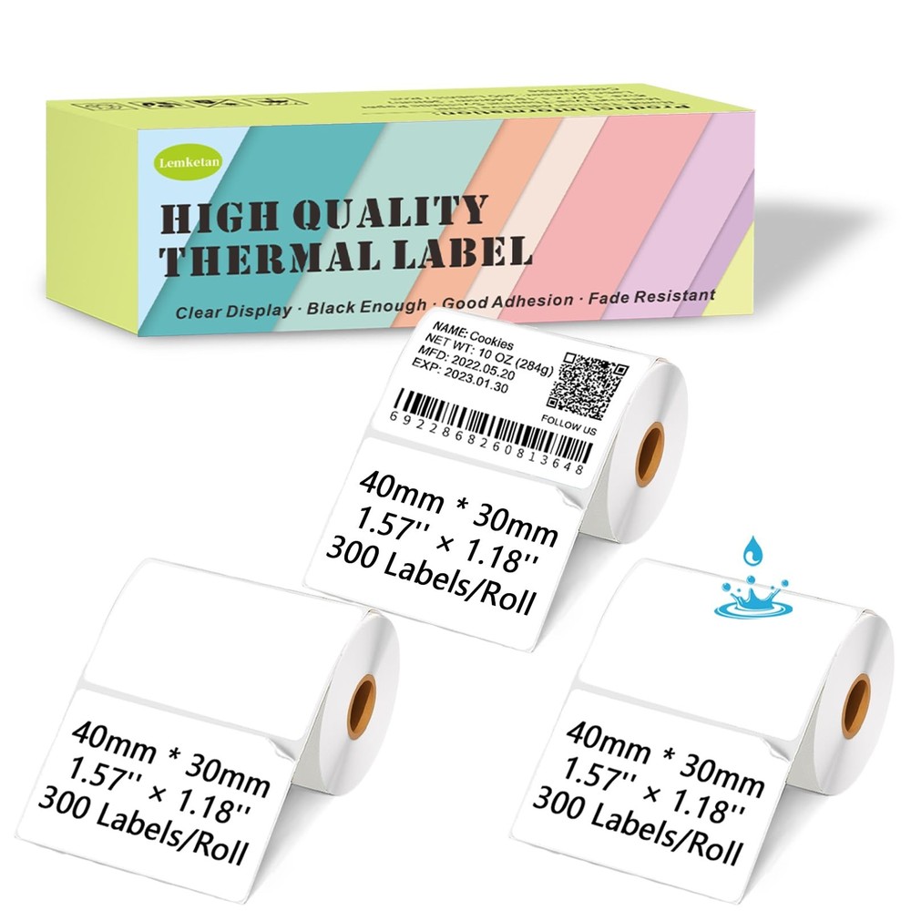 Thermal Labels for Supvan T50M , Phomemo M110, Label Maker Tape Refill, Weath…