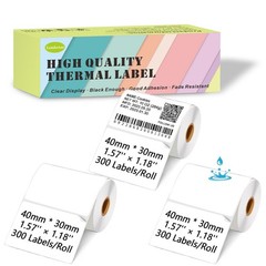 Thermal Labels for Supvan T50M , Phomemo M110, Label Maker Tape Refill, Weath…