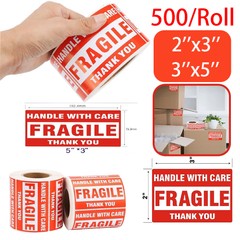 1-20x Fragile Stickers 2×3″ 3×5″ Fragile Label Sticker Handle With Care 500/roll
