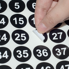 20 Sheets 1 to 50 Vinyl Small Round Labels Consecutive Number Stickers Waterproo