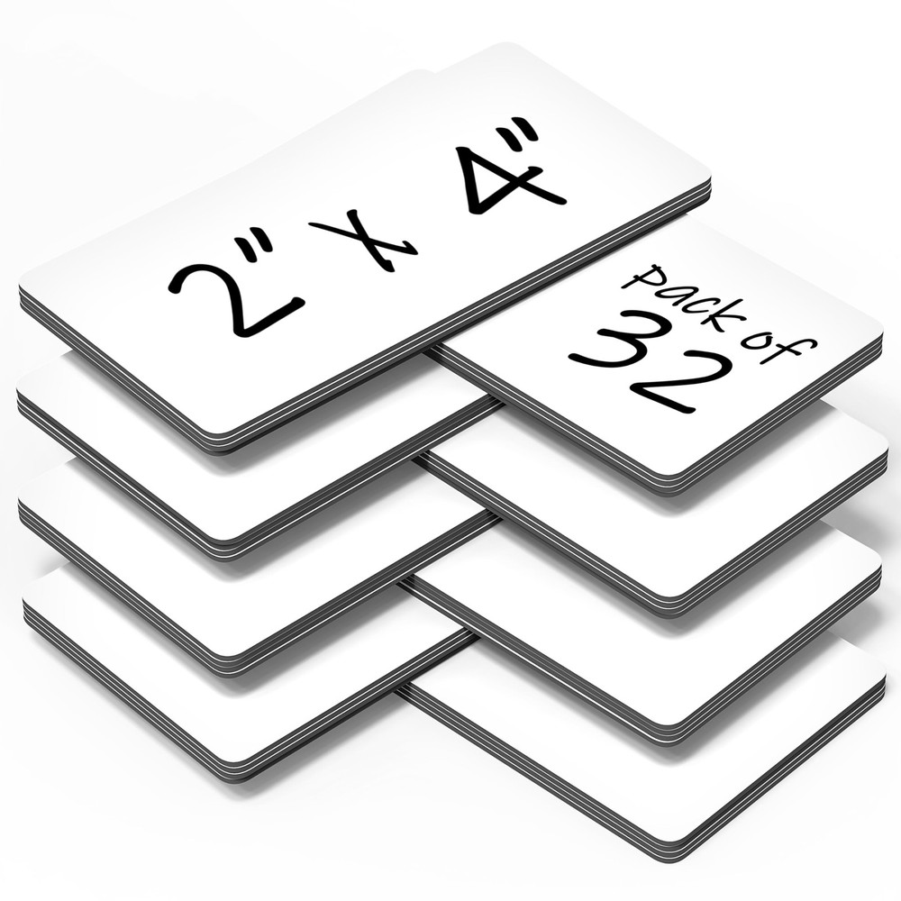 32 Pack Dry Erase Magnetic Labels 2×4 in – Magnetic Name Tags for Classroom L…